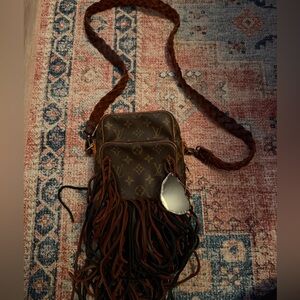 Brown Designer Fringe Crossbody Bag